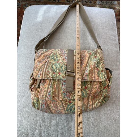 Vintage Y2K Fossil 1954 Paisley Floral Corduroy Crossbody Boho Purse Bag - Picture 8 of 13